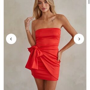 Elegant Red Strapless Dress